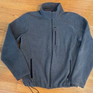 L.L. Bean Charcoal Fleece Jacket Mens Medium